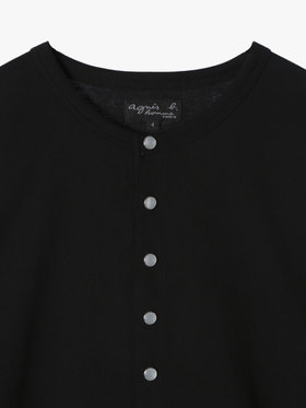 HOMME メンズ メンズ オーガニックコットン 長袖 カーディガンプレッション ブラック