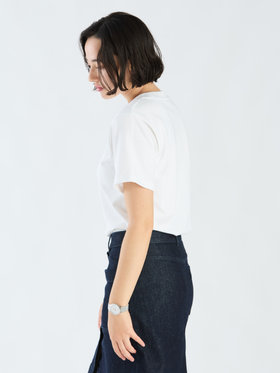 FEMME ウィメンズ ミニロゴ コットン 半袖 Tシャツ "Christof" ホワイト