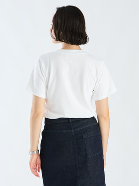 FEMME ウィメンズ ミニロゴ コットン 半袖 Tシャツ "Christof" ホワイト