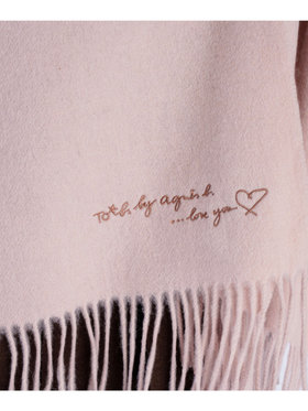 To b. by agnès b. ロゴ刺繍 ウール カシミア マフラー ホワイト系その他