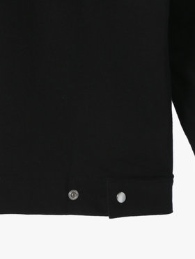 HOMME メンズ メンズ オーガニックコットン 長袖 カーディガンプレッション ブラック