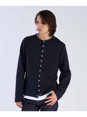 HOMME メンズ メンズ オーガニックコットン 長袖 カーディガンプレッション ブラック