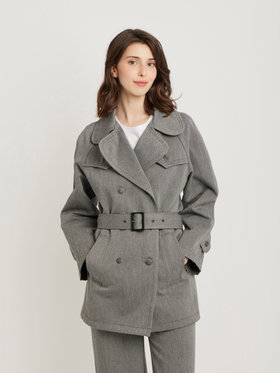 FEMME ウィメンズ コットン 長袖 ショートジャケット グレー