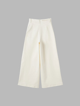 To b. by agnès b. ホワイト デニム ワイドパンツ ホワイト