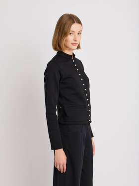 FEMME ウィメンズ コットン メルトン スタンドカラー ブルゾン ”Tambourin” ブラック