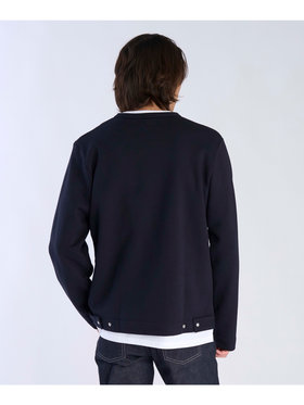 HOMME メンズ メンズ オーガニックコットン 長袖 カーディガンプレッション ブラック