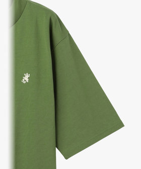 HOMME メンズ メンズ 刺繍 コットン 半袖 Tシャツ "Lezard" グリーン系その他