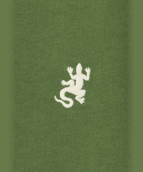 HOMME メンズ メンズ 刺繍 コットン 半袖 Tシャツ "Lezard" グリーン系その他