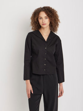 FEMME ウィメンズ 【Outlet】コットンポプリン 七分袖 ブラウス "Zeline" ブラック