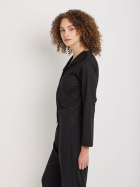 FEMME ウィメンズ 【Outlet】コットンポプリン 七分袖 ブラウス "Zeline" ブラック