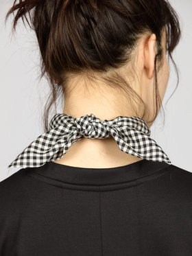 To b. by agnès b. ヴィシーチェック スカーフ ブラック