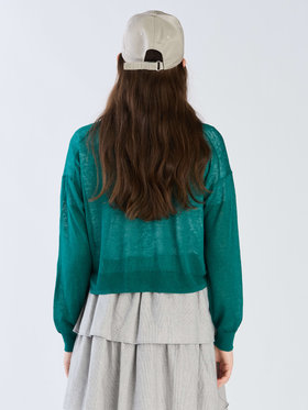 To b. by agnès b. シアーニット カーディガン グリーン