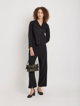 FEMME ウィメンズ 【Outlet】コットンポプリン 七分袖 ブラウス "Zeline" ブラック