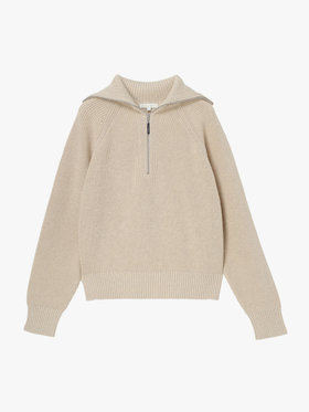To b. by agnès b. 【Outlet】ハーフジップ ニット プルオーバー ベージュ