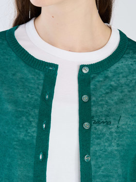 To b. by agnès b. シアーニット カーディガン グリーン