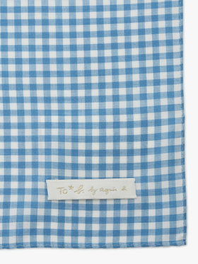 To b. by agnès b. ヴィシーチェック スカーフ ライトブルー