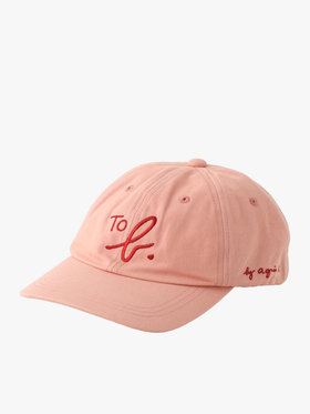 To b. by agnès b. ロゴ刺繍 キャップ ピンク