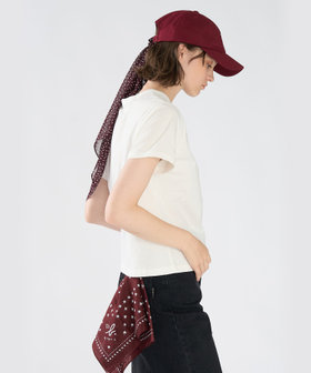To b. by agnès b. ロゴ刺繍 ハート プリント コットン 半袖 Tシャツ ホワイト
