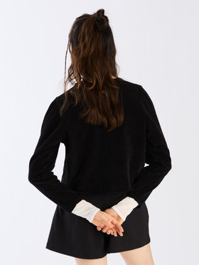 To b. by agnès b. 【Outlet】オープンワークモールニットプルオーバー ブラック