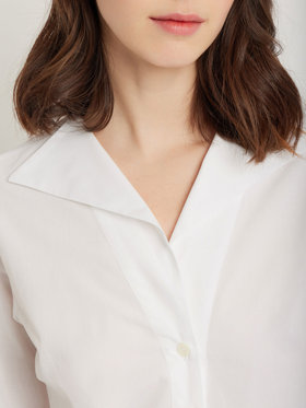 FEMME ウィメンズ 【Outlet】コットンポプリン 七分袖 ブラウス "Zeline" ホワイト