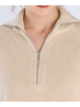 To b. by agnès b. 【Outlet】ハーフジップ ニット プルオーバー ベージュ