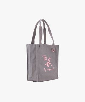 To b. by agnès b. コットン ロゴ ミニ トートバッグ グレー