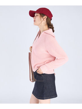 To b. by agnès b. 【Outlet】ハーフジップ ニット プルオーバー ピンク