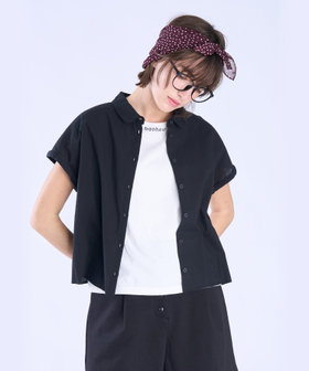 To b. by agnès b. コットン モダン マニッシュ シャツ ブラック