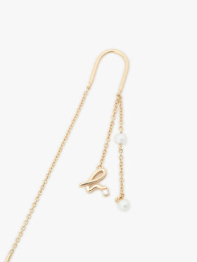 FEMME ウィメンズ 【Outlet】H925 "b." ロゴ 2チェーン ピアス "Iconic - thin and tiny" ゴールド