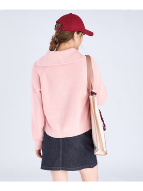 To b. by agnès b. 【Outlet】ハーフジップ ニット プルオーバー ピンク