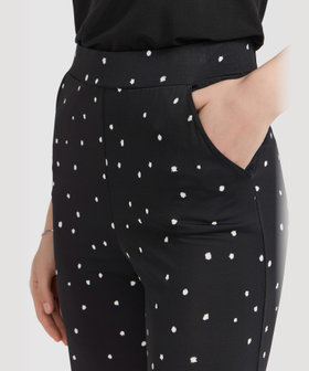 FEMME ウィメンズ ドット ジャージー ワイド パンツ "Sailor" ブラック