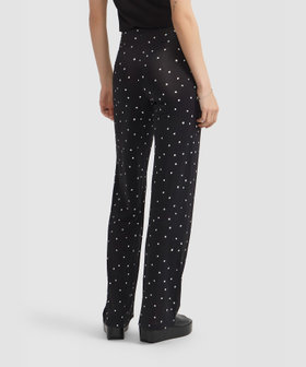 FEMME ウィメンズ ドット ジャージー ワイド パンツ "Sailor" ブラック