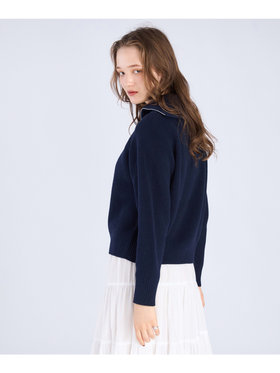 To b. by agnès b. 【Outlet】ハーフジップ ニット プルオーバー ネイビー