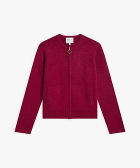 FEMME ウィメンズ カシミヤ ジップアップ カーディガン レッド