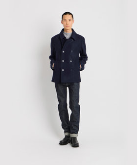 HOMME メンズ メンズ ウール 長袖 ピーコート "Roan" ブルー系その他