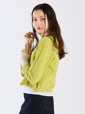 To b. by agnès b. 【Outlet】オープンワークモールニットプルオーバー ライトグリーン