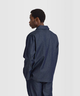 HOMME メンズ メンズ デニム シャンブレー 長袖 ジャケット "Sanshui" ネイビー