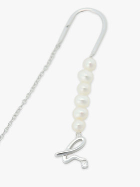 FEMME ウィメンズ 【Outlet】H925 "b." ロゴ パール ピアス "Iconic - thin and tiny" シルバー