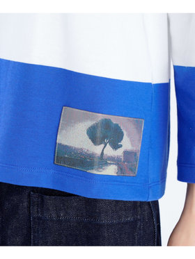 FEMME ウィメンズ 【Outlet】ボーダー コットン 7分袖 Tシャツ "Lil Cool" ロイヤルブルー×ホワイト