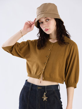 To b. by agnès b. 【Outlet】ショートスリーブニットカーディガン ブラウン