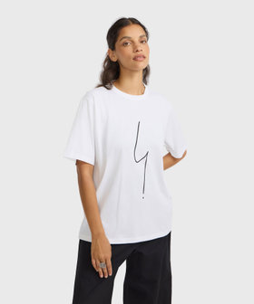FEMME ウィメンズ アイコニック オーガニックコットン 半袖Tシャツ "Point d'Ironie" ホワイト