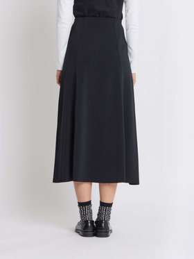 FEMME ウィメンズ ダブルボタン ジャージー フレア スカート ブラック