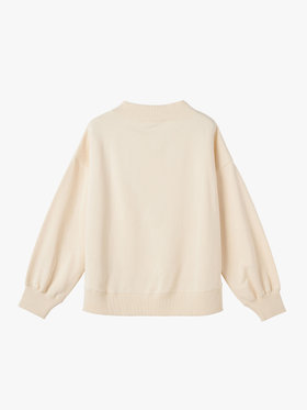 To b. by agnès b. WEB限定 ロゴ コットン ボリュームスリーブ スウェットプルオーバー ホワイト