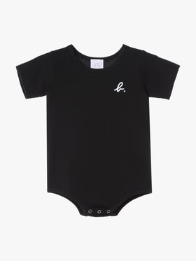 ENFANT ベビー ベビー ロゴ コットン 半袖 ボディスーツ 2枚組 ブラック