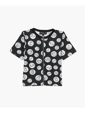 ENFANT ユニセックス JIC0 E TS キッズ VISAGE ジップTシャツ ブラック