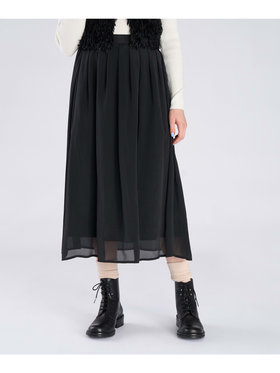 To b. by agnès b. 【Outlet】シャンブレー ロング スカート ブラック