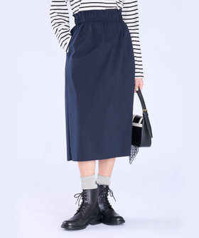 To b. by agnès b. ウエスト ギャザー フリル ロング スカート ネイビー