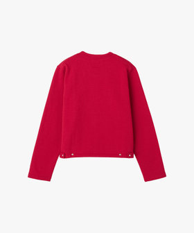 FEMME ウィメンズ オーガニックコットン メルトン 長袖 カーディガンプレッション "Le Classique" レッド