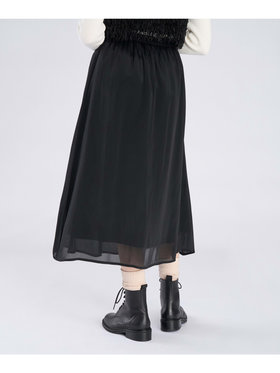 To b. by agnès b. 【Outlet】シャンブレー ロング スカート ブラック