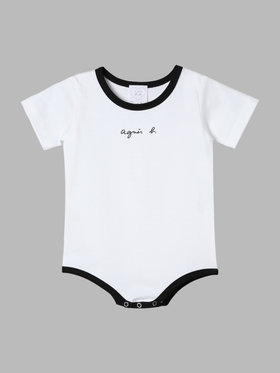 ENFANT ベビー ベビー ロゴ コットン 半袖 ボディスーツ 2枚組 ブラック